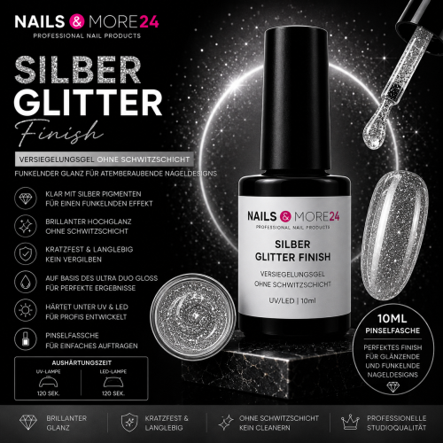 Silber Glitter Finish | 10ml ohne Schwitzschicht